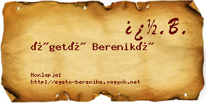 Égető Bereniké névjegykártya
